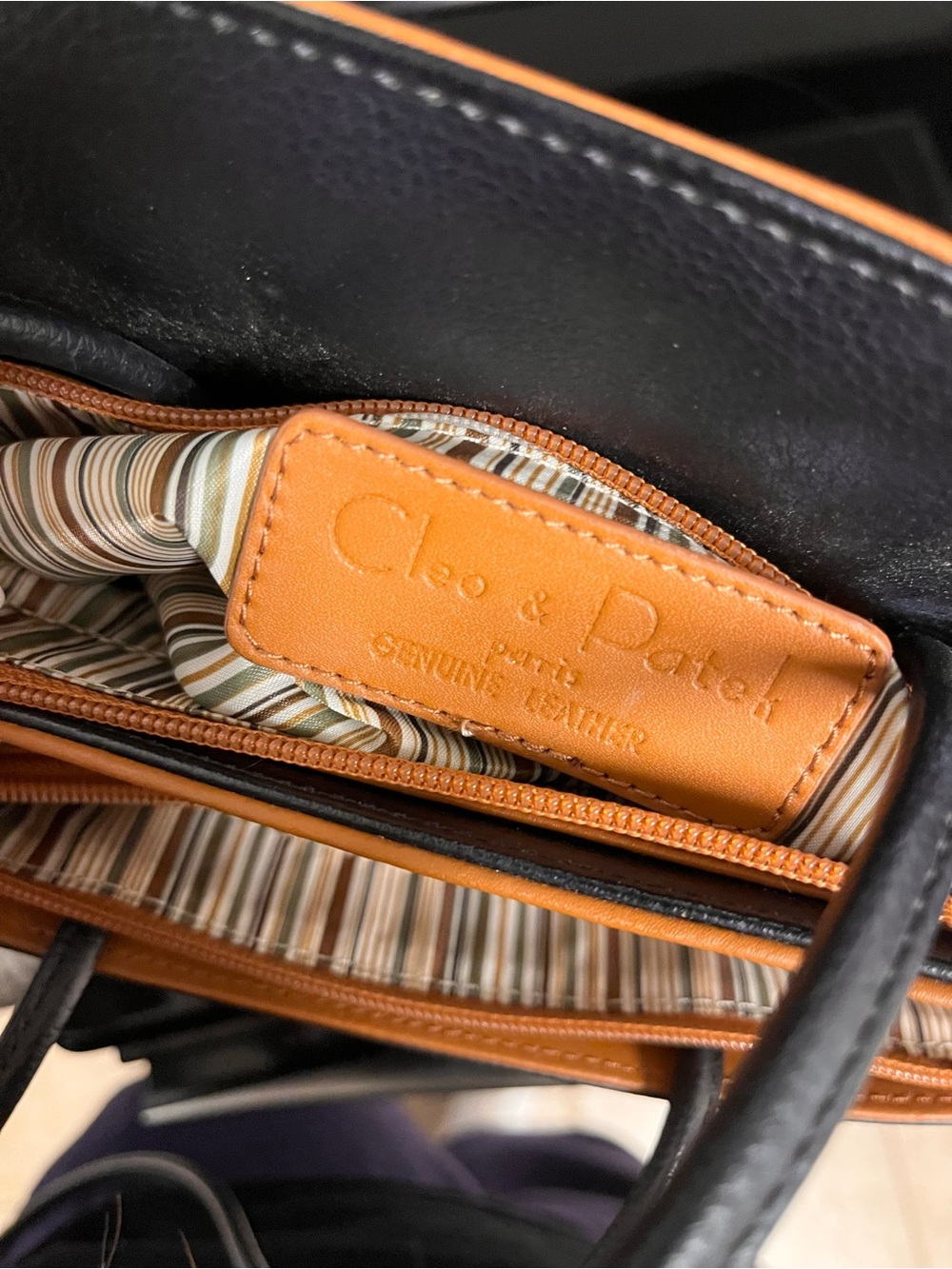 Cleo & Patek Paris Black Tan Colorblock Asymmetrical Leather Purse Parisian - Picture 12 of 12